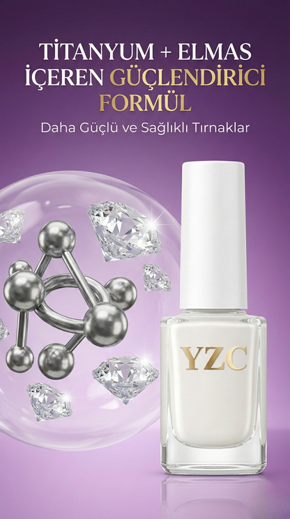 YZC Titanyum+Elmas Tırnak Güçlendirici Terapi- Süt Rengi Oje 8in1 Etki