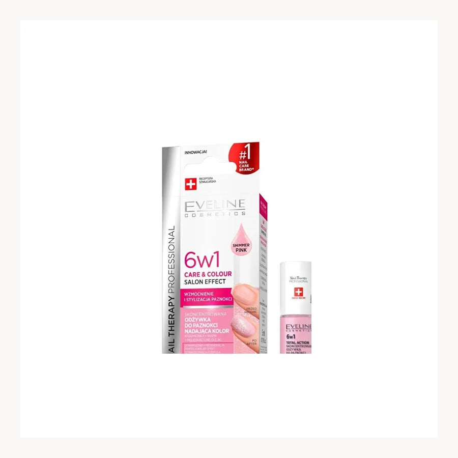 Eveline 6'sı 1 Arada Shimmer Pink Tırnak Bakımı 5 ml