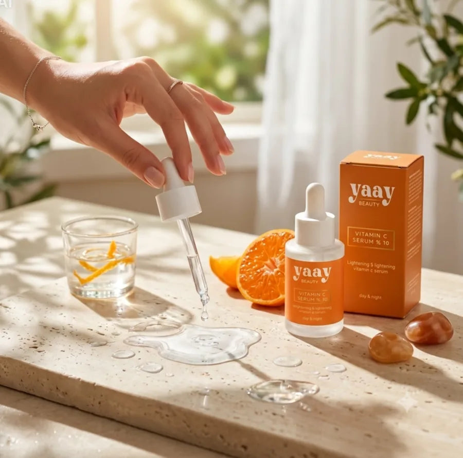 Yaay Beauty Vitamin C Serum damlalık kullanım görseli